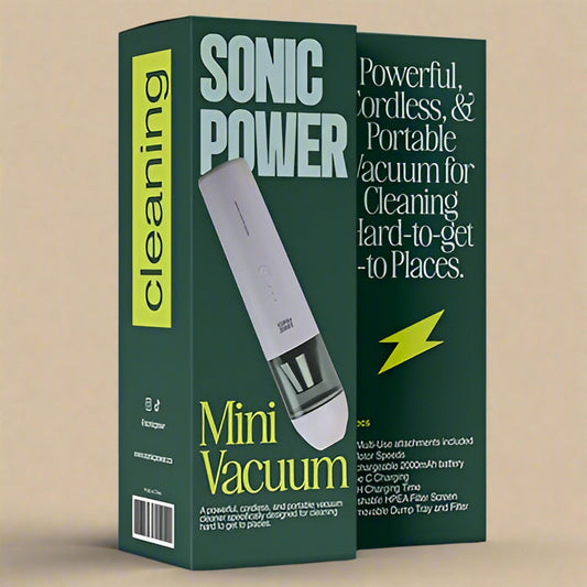 SONIC POWER Rechargeable Cordless Car Vacuum Cleaner with 3 Attachments