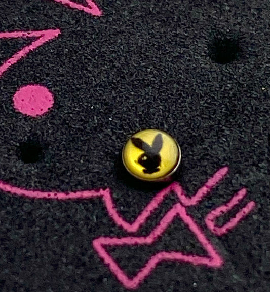 PLAYBOY Nose Piercing Curved Stainless Steel – Black and Yellow