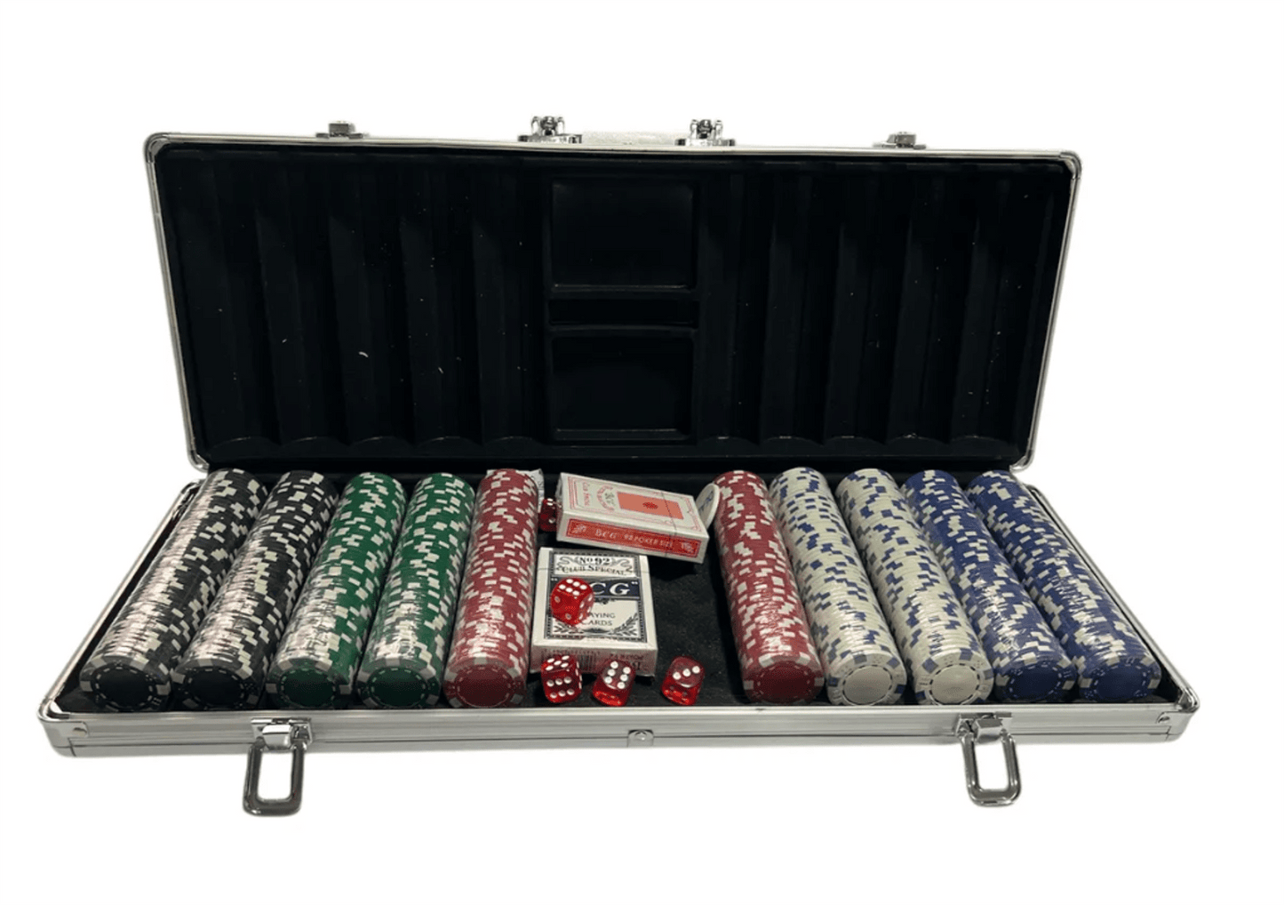 Professional 500-Piece Poker Game Set with Aluminum Suitcase and Cards - COLO