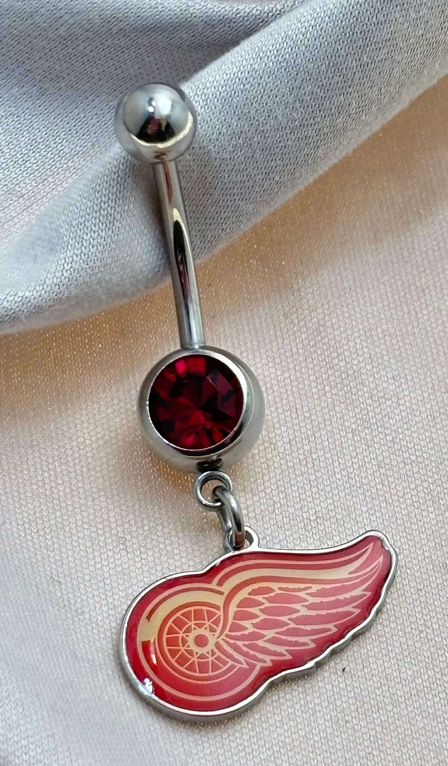 Detroit Red Wings NHL Dangle Belly Ring – Stainless Steel - COLO