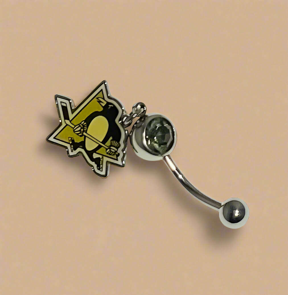 Pittsburgh Penguins stainless steel belly ring - COLO