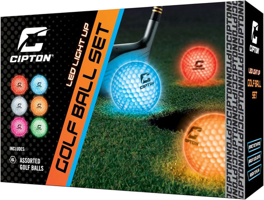 Cipton LED Golf Balls, Light Up Golf Balls, 6 Pack - COLO
