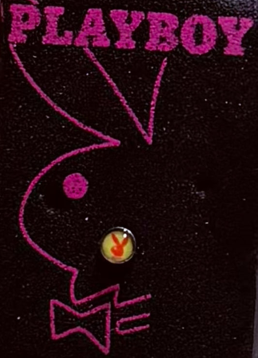 Playboy Nose Stud – Black & Red Stainless Steel with Bunny Logo