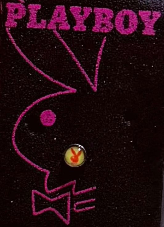 Playboy Nose Stud – Black & Red Stainless Steel with Bunny Logo - COLO