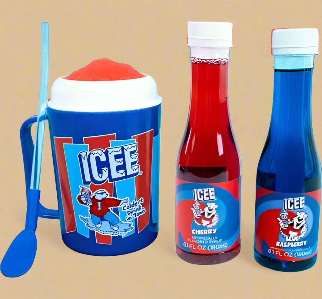 ICEE Making Cup & Syrup Set – Includes Cherry & Blue Raspberry Flavors - COLO