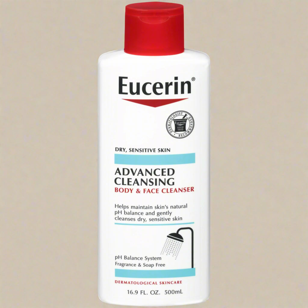 Eucerin Advanced Cleansing Body and Face Cleanser - Unscented - 16.9 Fl Oz