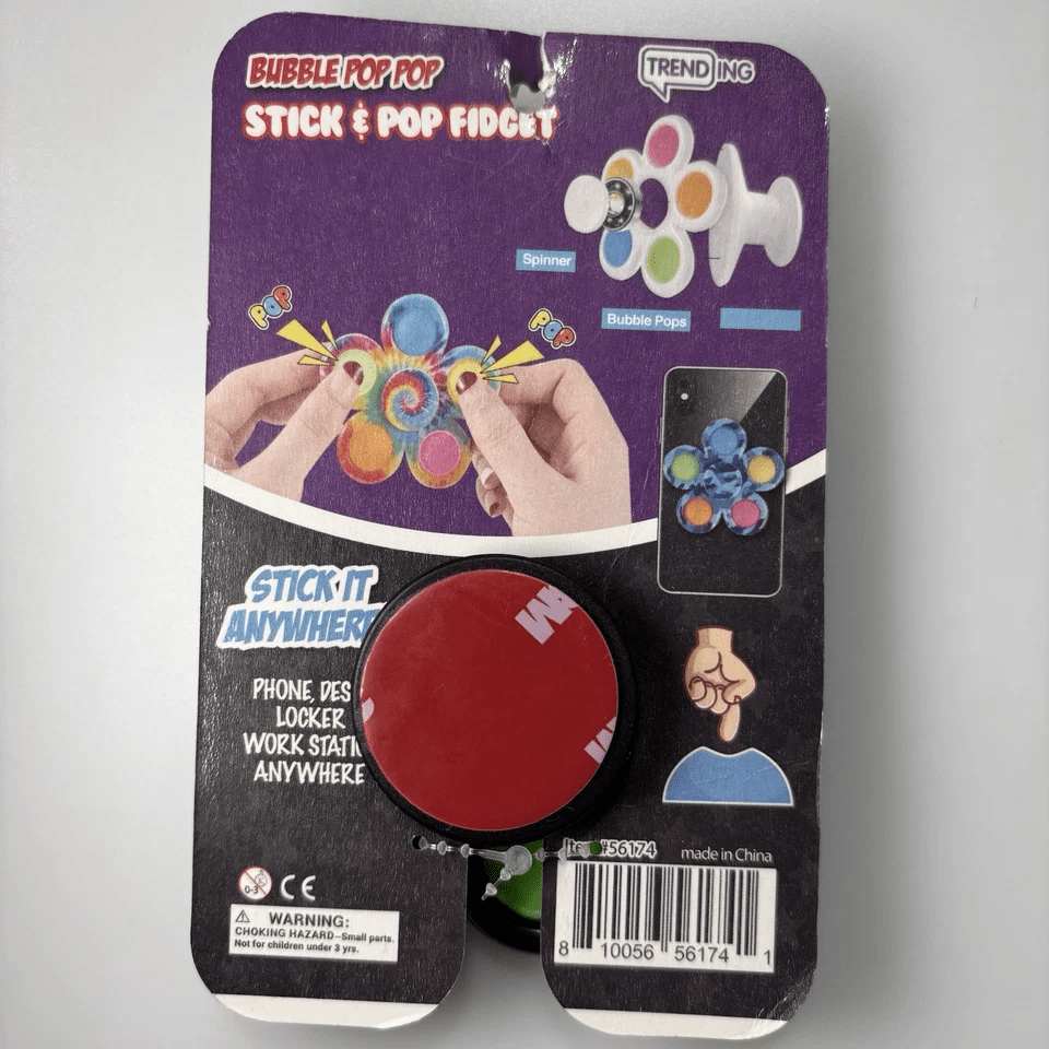 Stick & Pop Fidget Spinner – Multi-Color Sensory Toy New - COLO