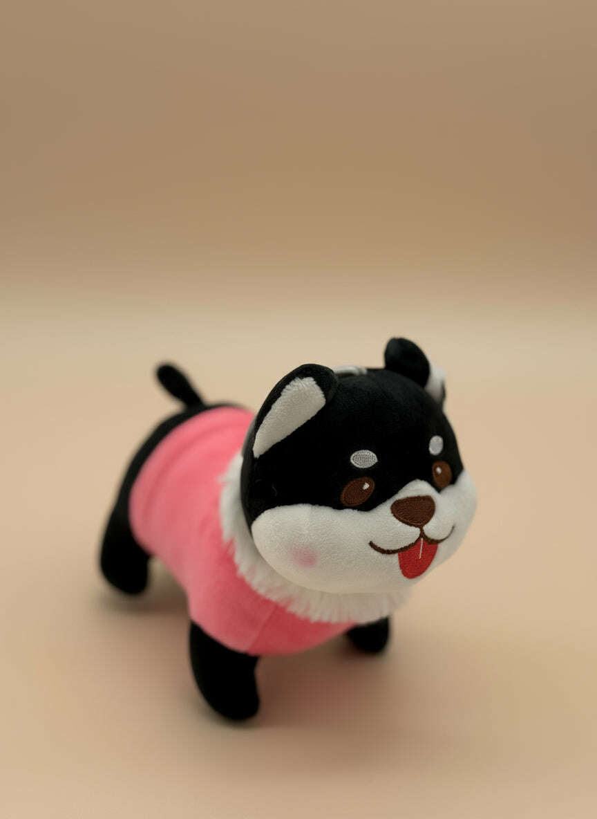 Black Shiba Inu Small Plush Puppy – Cute Stuffed Dog Toy - COLO