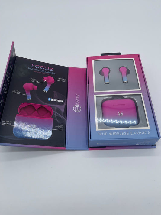 BICNIC Focus True Wireless Earbuds – Hot Pink & Blue