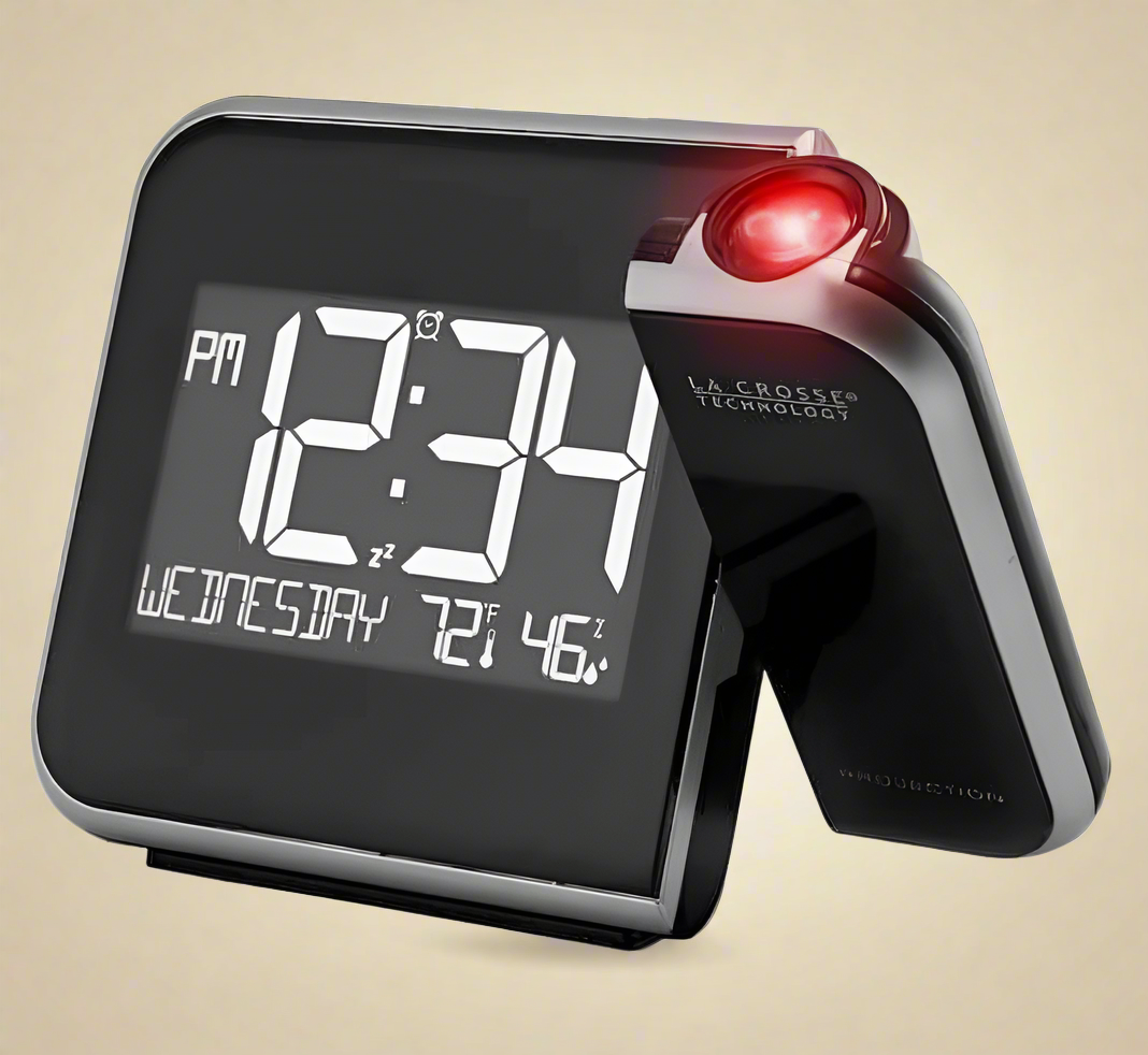 La Crosse Technology Projection Alarm Clock with Indoor Temperature & Humidity