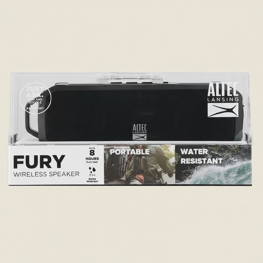 Altec Lansing Fury Wireless Water-Resistant Portable Speaker – Black