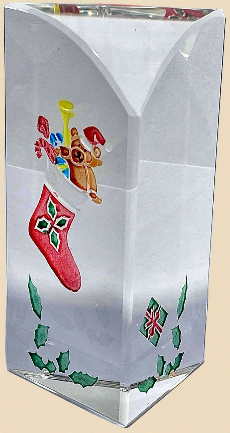 Christmas Stocking with Toys Acrylic Block - COLO