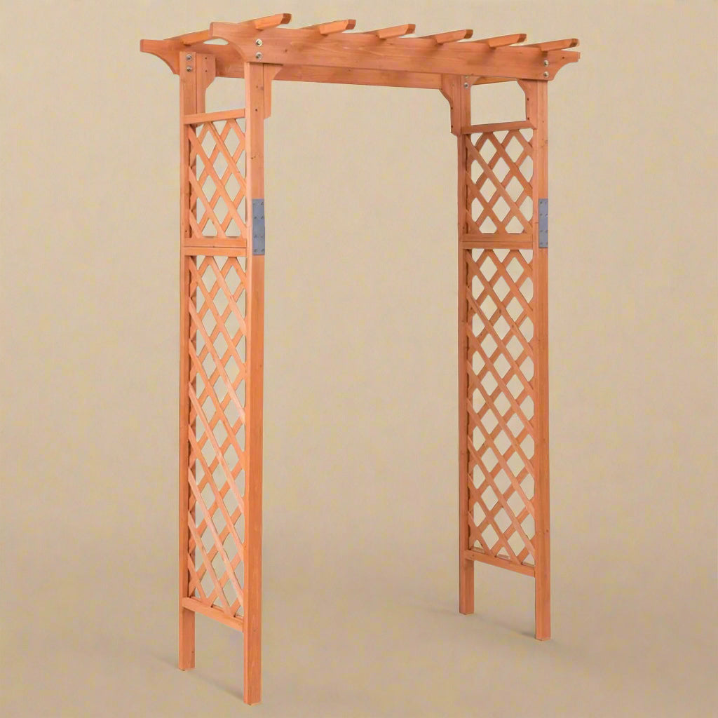 7 Ft Garden Wooden Arbor Arch Pergola – Outdoor Trellis for Vines & Weddings