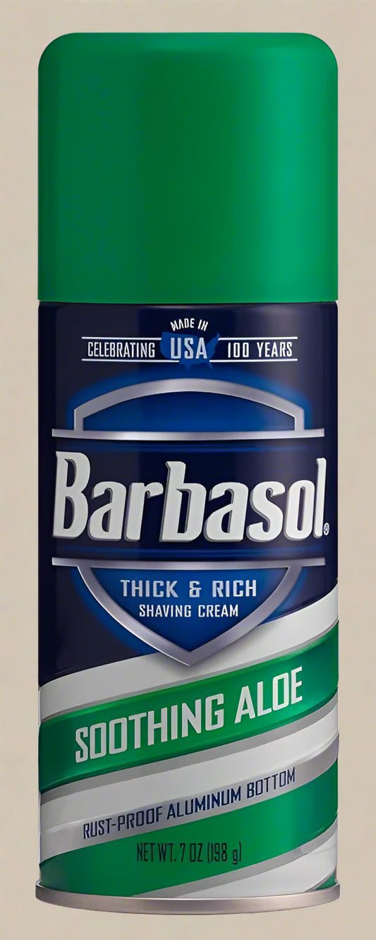 Barbasol Shaving Cream with Soothing Aloe – 7 oz (Missing Cap)