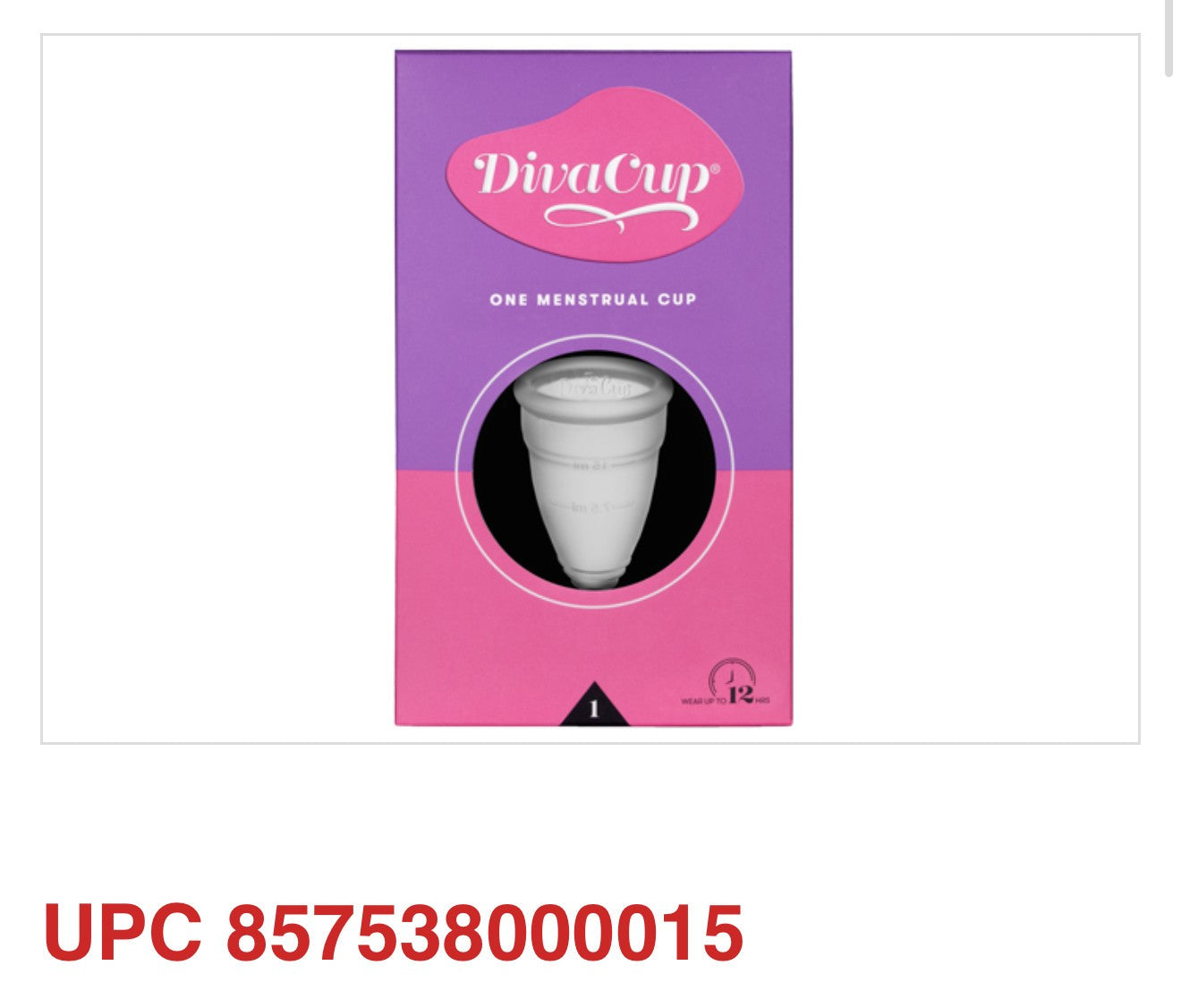 DivaCup Model 1 (Reusable Menstrual Cup)