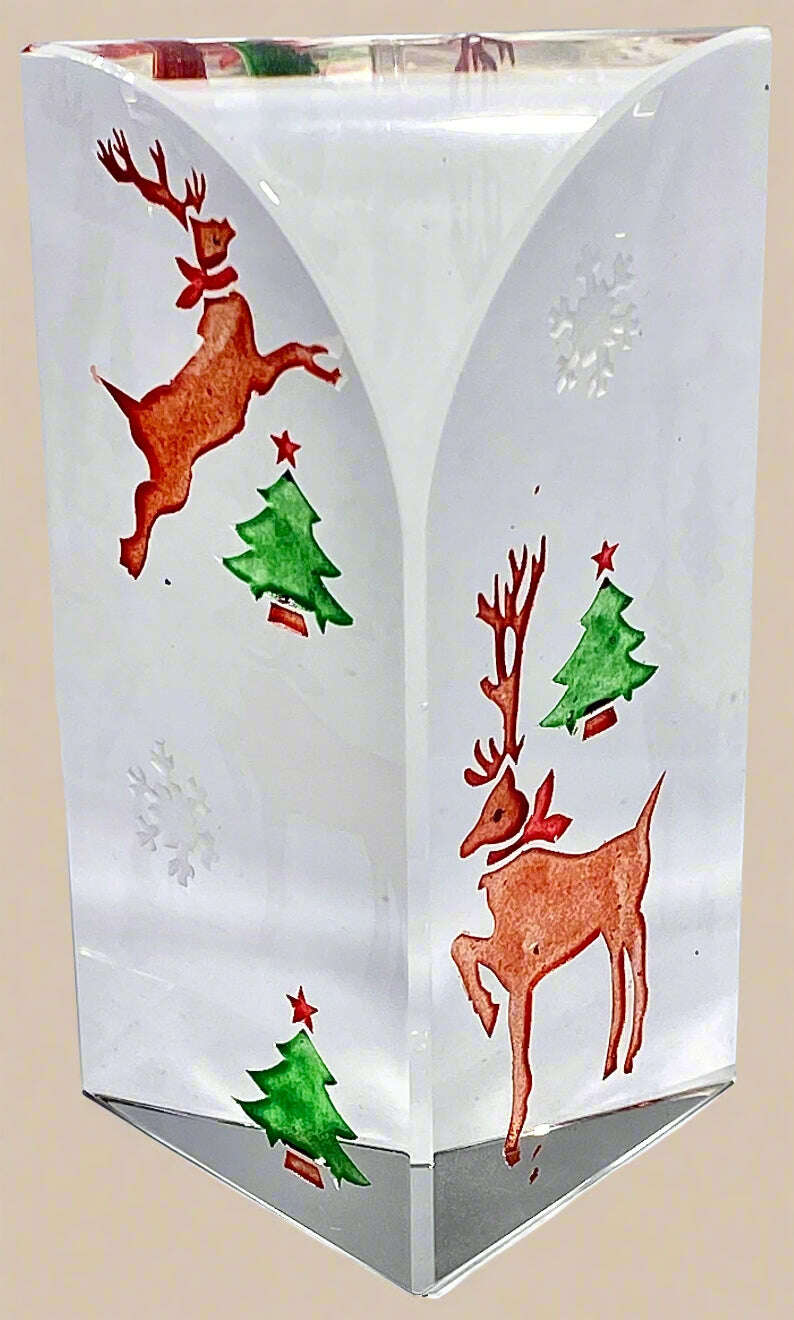 Reindeer & Christmas Tree Acrylic Block - COLO