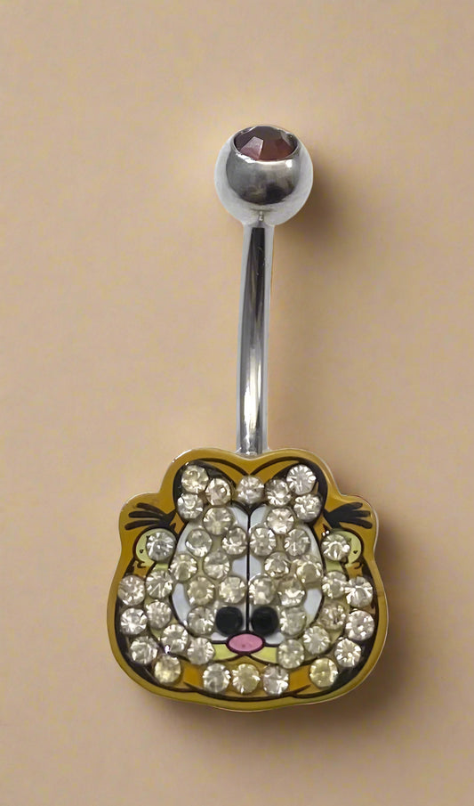 Sparkling Gem Garfield Belly Ring