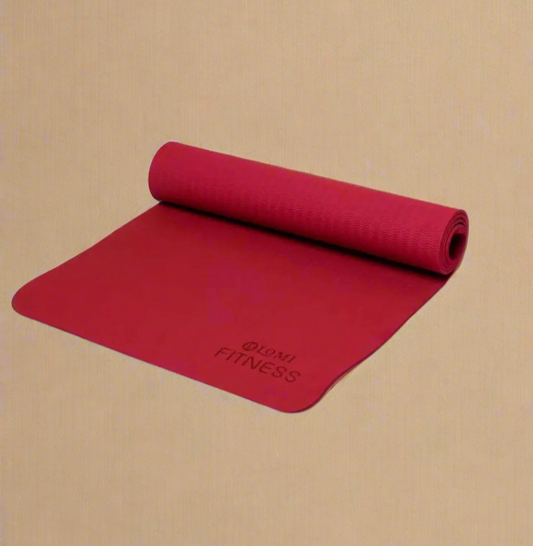LOMI FITNESS YOGA MAT WITH SLIP-FREE MATERIAL GARNET