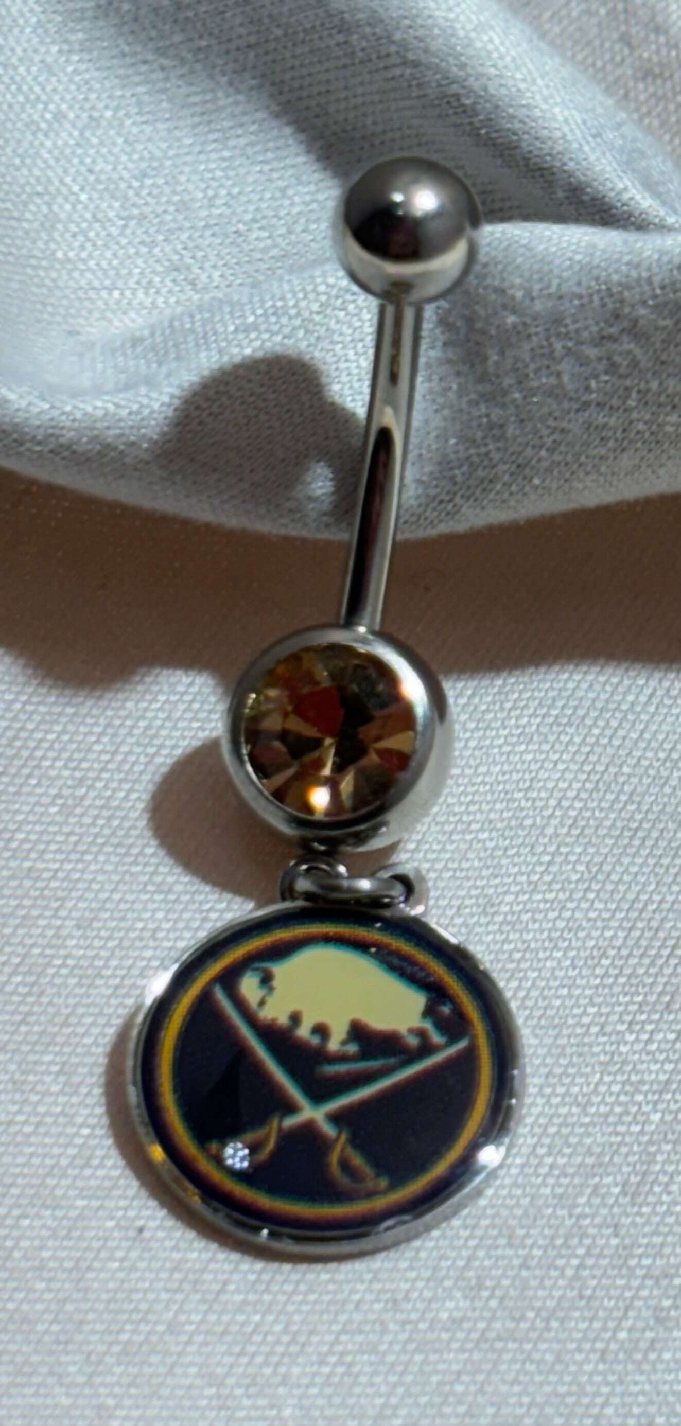 Buffalo Sabres NHL Dangle Belly Ring – Stainless Steel - COLO