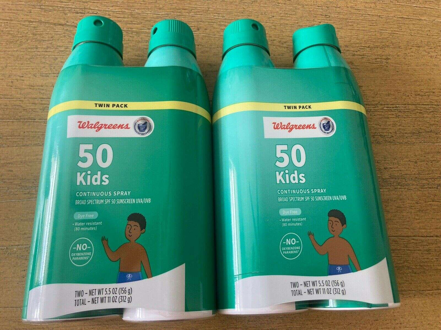 2 - 2 Pack Walgreens Kids Continuous Spray Broad Spectrum SPF 50 Sunscreen 11-26 - COLO