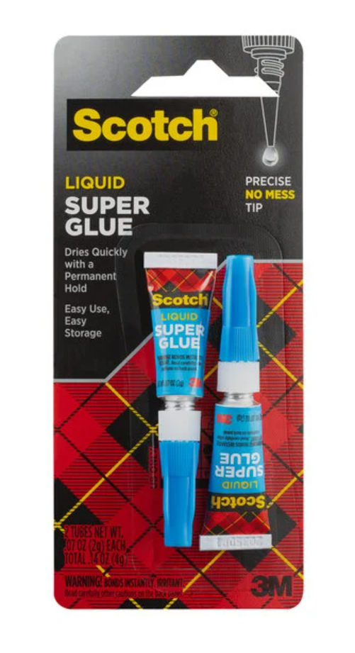 3M Scotch™ 0.07 oz. Liquid Super Glue 7000047659 - 2/Pack and 3M Scotch™ 0.14 oz. Liquid Super Glue with Precision Applicator - COLO