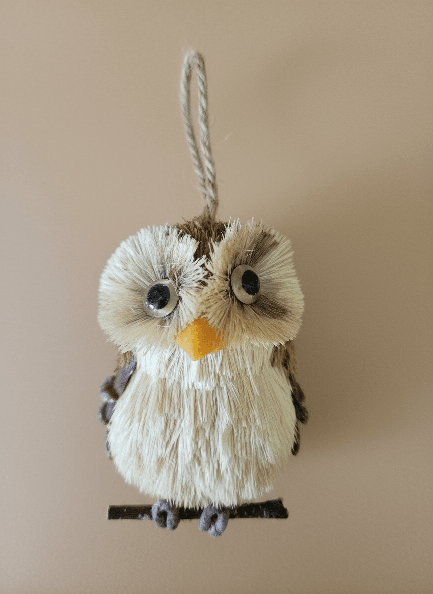 Sisal Owl Christmas Home Decorations - COLO
