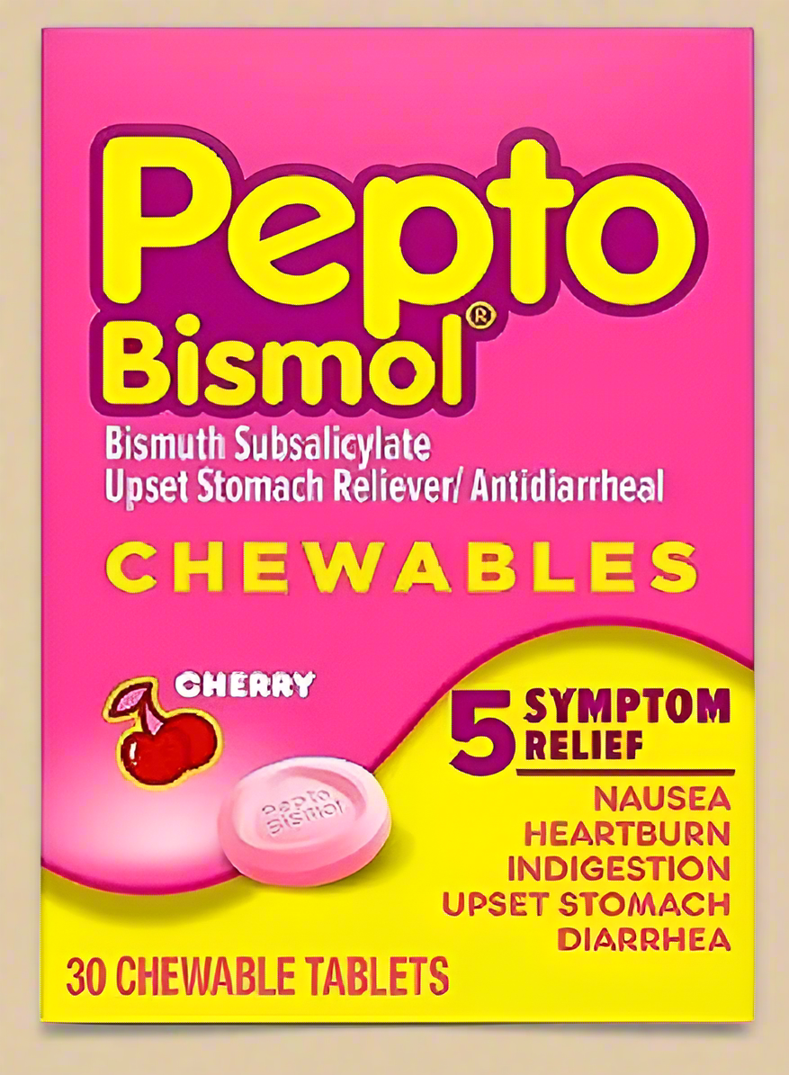 Pepto Bismol® Chewables – Cherry Flavor (30 Tablets)