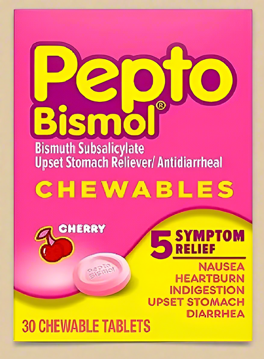 Pepto Bismol® Chewables – Cherry Flavor (30 Tablets)