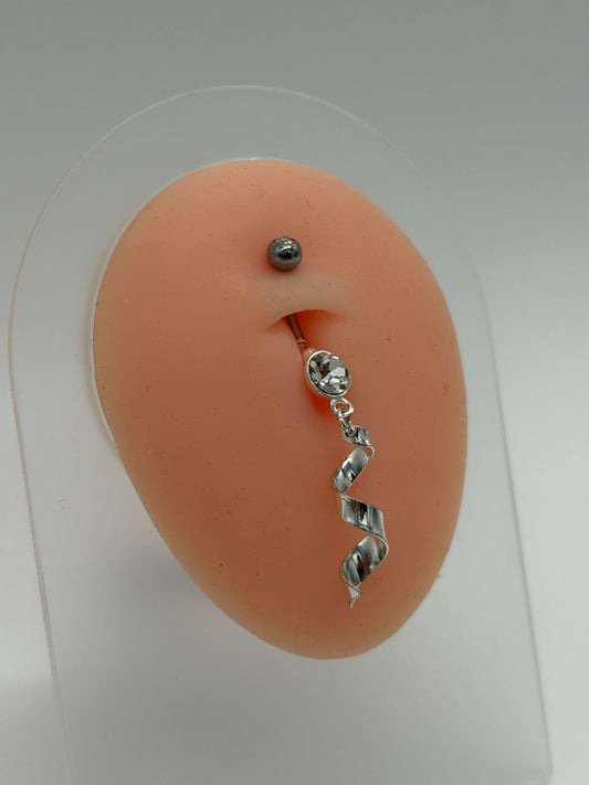 Sparkle Spiral Twister Belly Button Ring - COLO