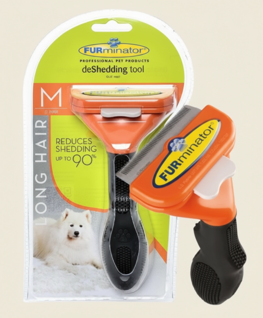 FURminator Long Hair deShedding Tool for Medium Dogs – 2.65" Edge