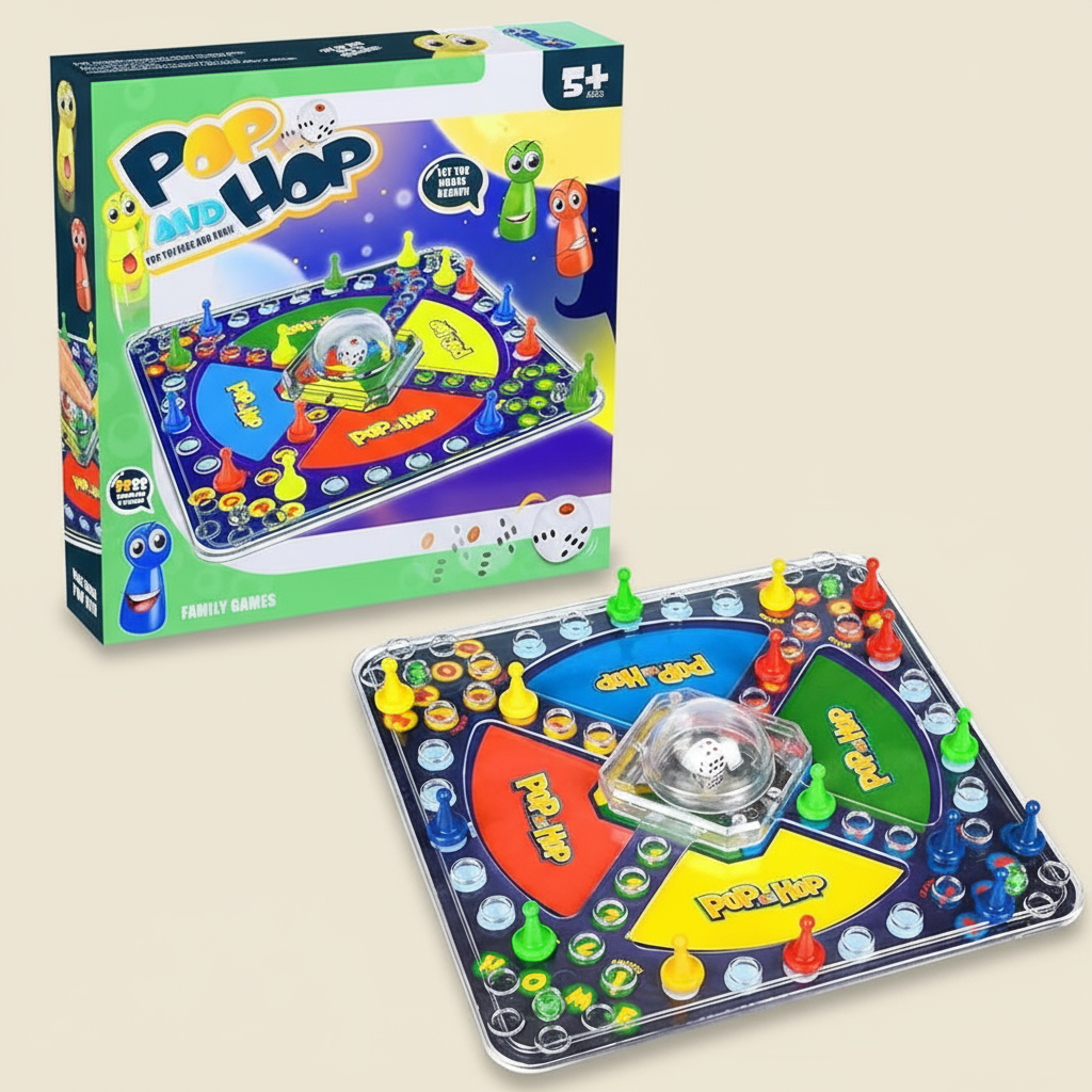 Pop and Hop Family Dice Board Game – 2 to 4 Players - COLO