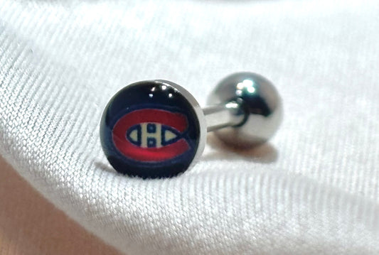 Montreal Canadiens NHL 3D Tongue Ring – Titanium Logo Barbell