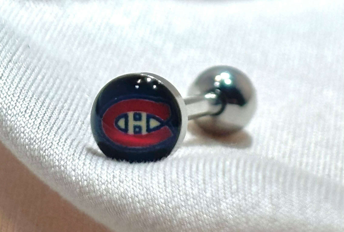 Montreal Canadiens NHL 3D Tongue Ring – Titanium Logo Barbell - COLO