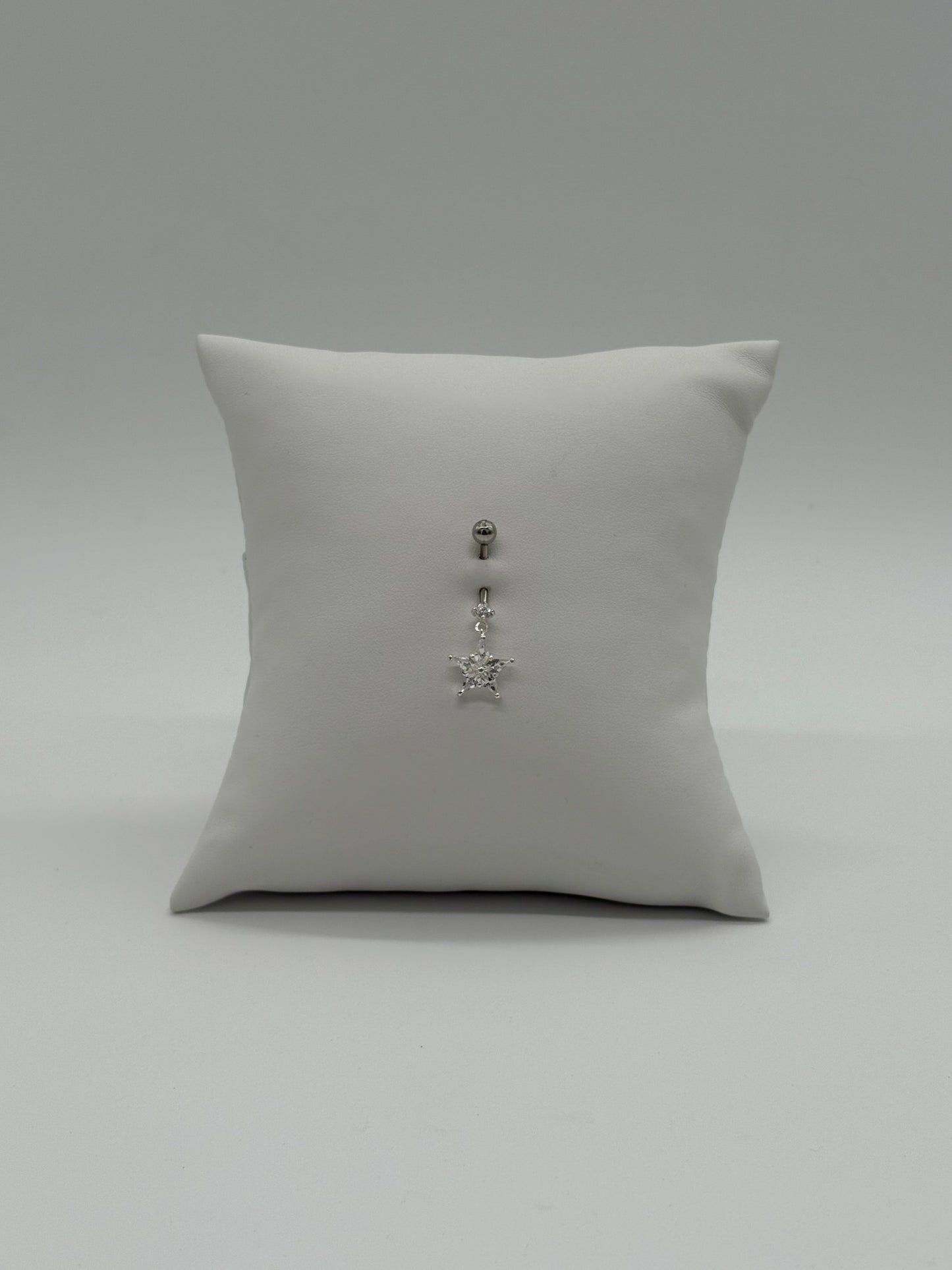 Single Star Sparkle Dangle Belly Button Ring