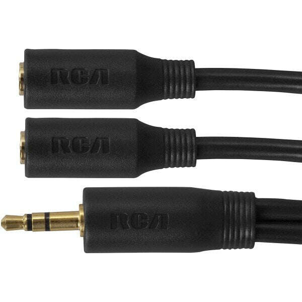 RCA AH202R 3.5mm Headphone Splitter – 3-Inch Audio Adapter Cable - COLO