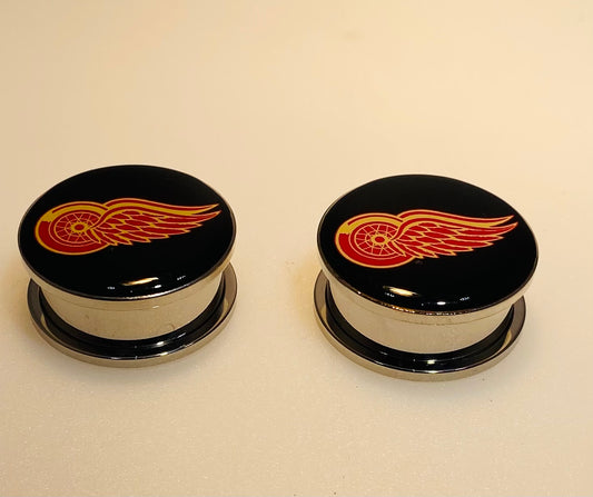 Detroit Red Wings Ear Plug 1" Stainless Steel