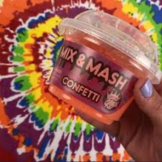 Mix & Mash Confetti Stretchy Slime with Crunchy Confetti Mix