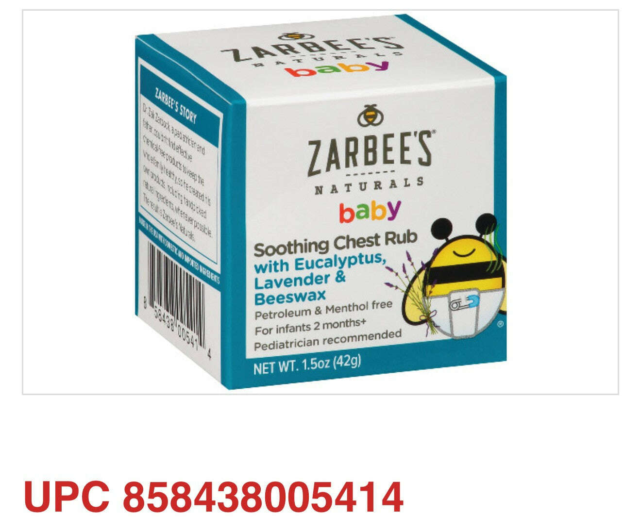 Zarbee’s Baby Soothing Chest Rub (Eucalyptus, Lavender & Beeswax) - COLO