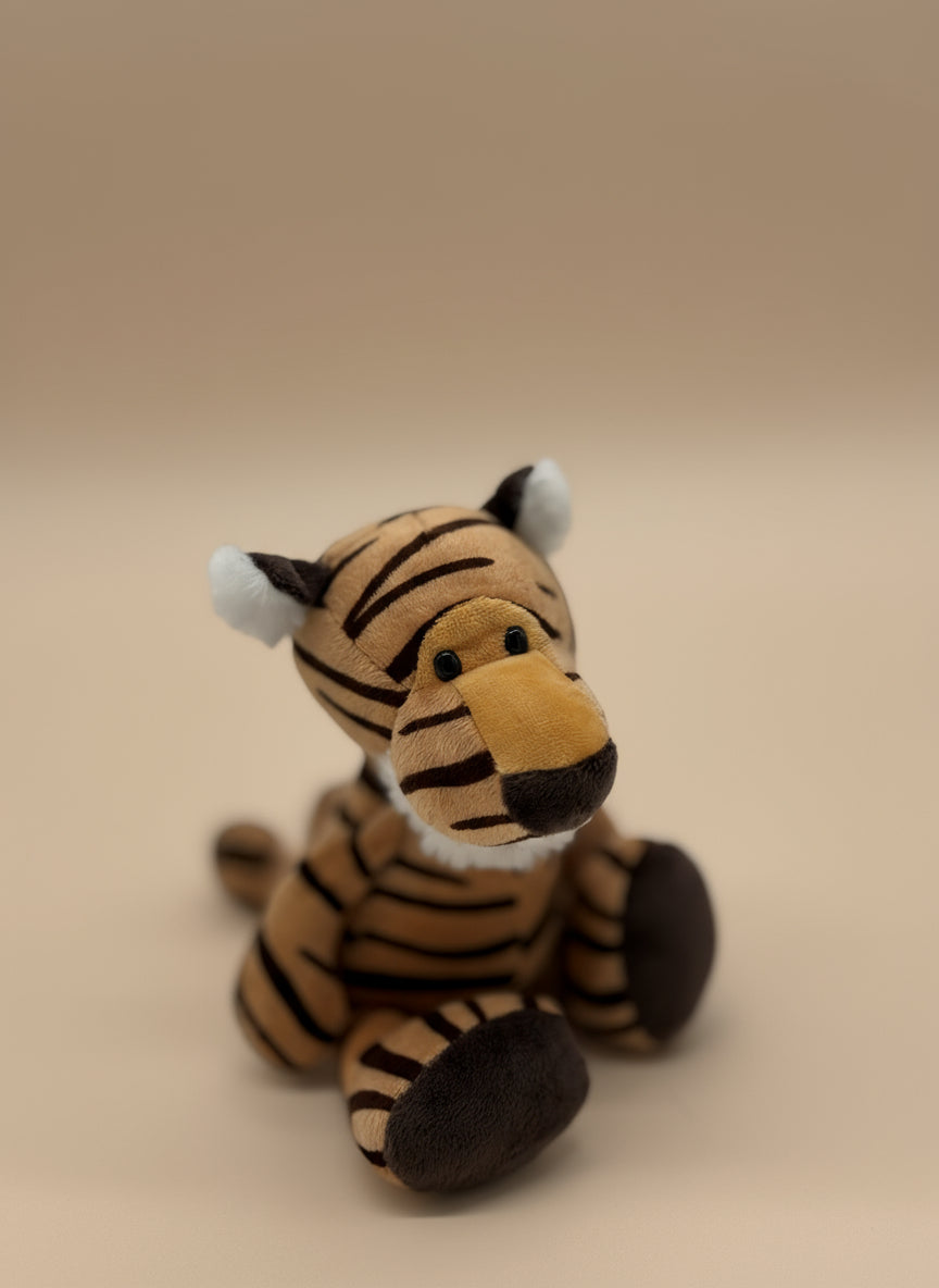 Tiger Plush Keychain Toy – Mini Stuffed Jungle Animal Gift