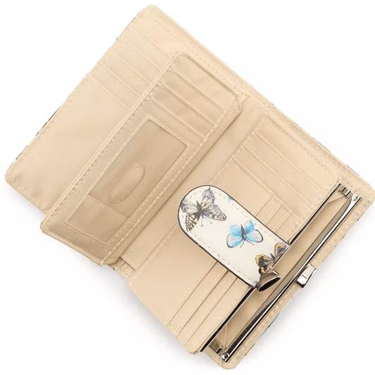 Abbey RFID-Blocking Butterfly Print Indexer Wallet - COLO