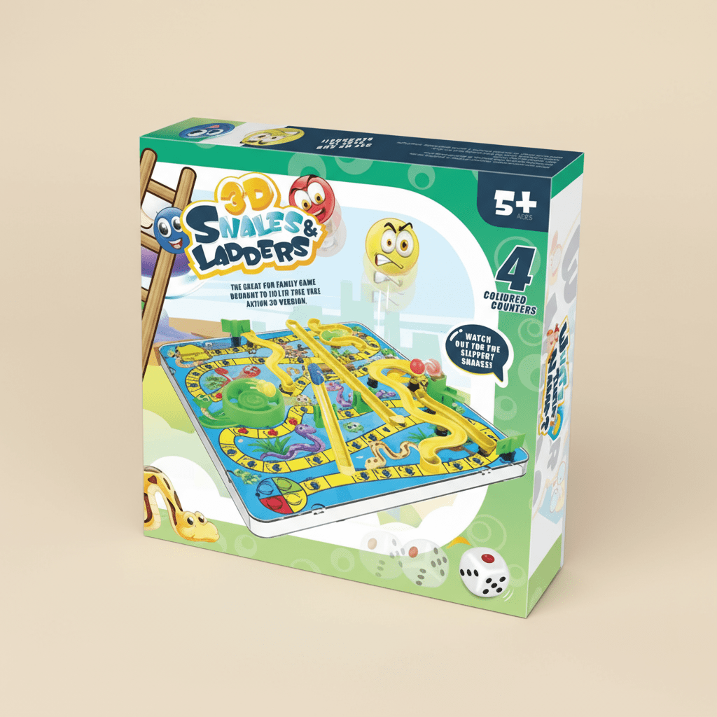 Snakes and Ladders Traditional Family Board Game - COLO