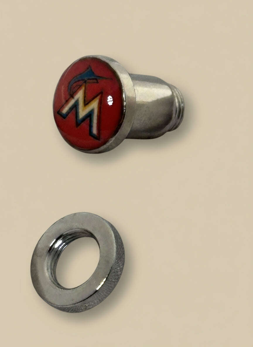 MLB Miami Marlins Screw-Fit 2G (6 mm) Surgical Steel Ear Plugs - COLO