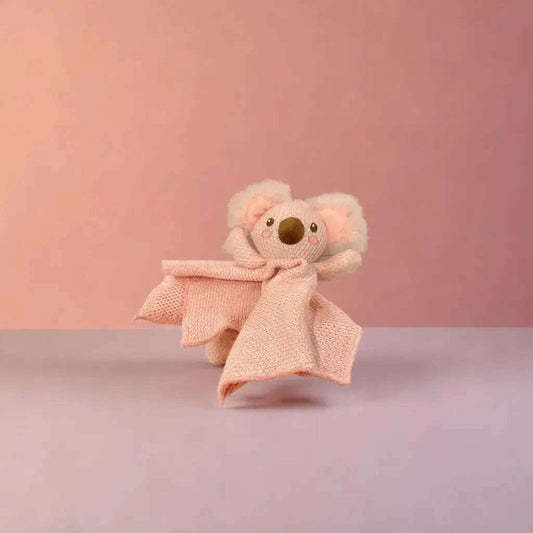 Moon and Stars Baby Lovey Security Blanket and Plush Pink Soft Koala Bear - COLO