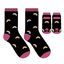 Rainbows Pet & Owner Matching Socks – Colorful Non-Slip Gripper Set