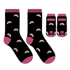 Rainbows Pet & Owner Matching Socks – Colorful Non-Slip Gripper Set - COLO