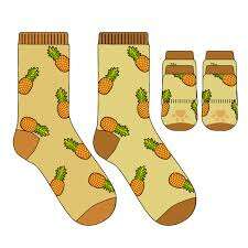 Pineapple Pet & Owner Matching Socks – Tropical Non-Slip Gripper Set - COLO