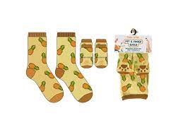 Pineapple Pet & Owner Matching Socks – Tropical Non-Slip Gripper Set