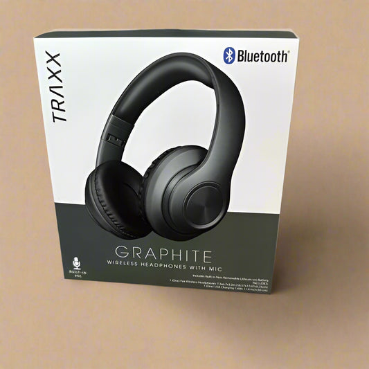 TRAXX GRAPHITE WIRELESS HEADPHONES WITH MIC