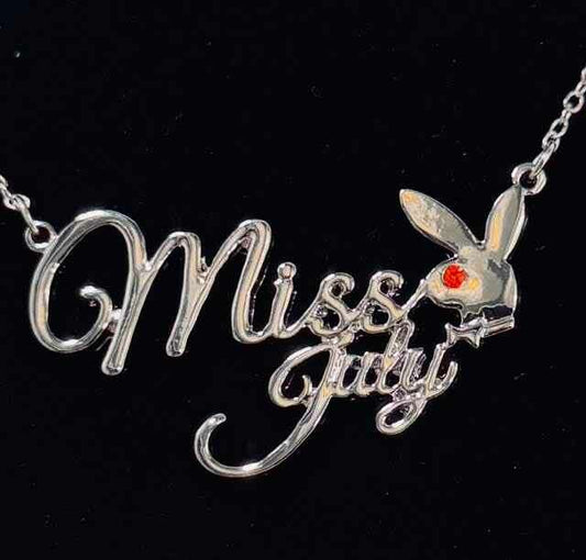 PLAYBOY MISS July w/BIRTH MONTH STONE Necklace jewelry - COLO