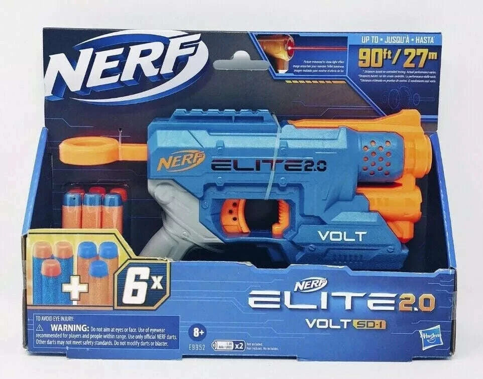 Nerf Elite 2.0 Volt SD 1 Dart Blaster with 6 Darts Kids Toys for Outdoor Summer Games Ages 8 and Up - COLO